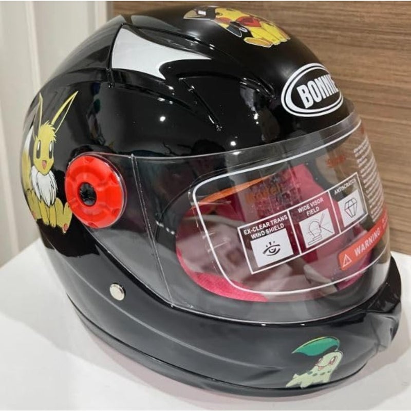 's Full Face Helmet, cartoon style, breathable, strong, durable for Bicycle, Skateboard, Scooter, motorcycle 2 years to 12 years with kids gloves for safety - Image 3