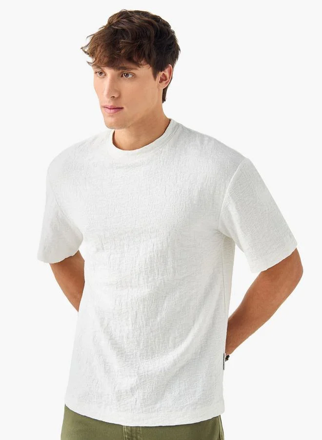 Lee Cooper Lee Cooper Textured Crew Neck T-shirt with Short Sleeves