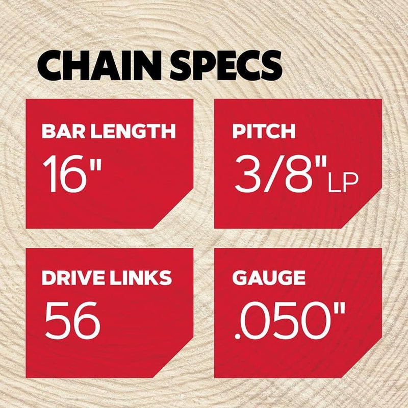 Oregon S56 AdvanceCut Chainsaw Chain for 16-Inch Bar, 56 Drive Links, Low-Kickback, fits Makita, Echo, Husqvarna, Wen and More - Image 3