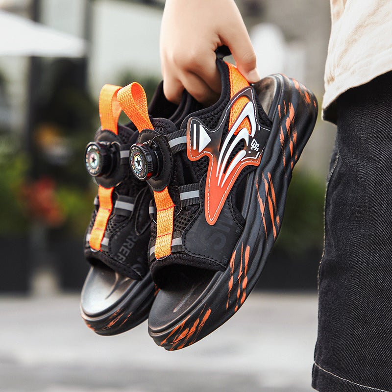 Boys Sandals Summer Swivel Button Children'S Sports Sandals Big Kids Outwear Boys Sandals - Image 5
