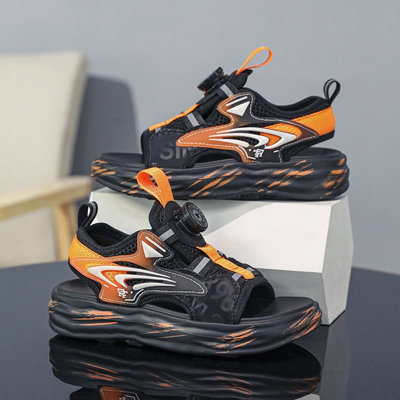 Boys Sandals Summer Swivel Button Children'S Sports Sandals Big Kids Outwear Boys Sandals - Image 1