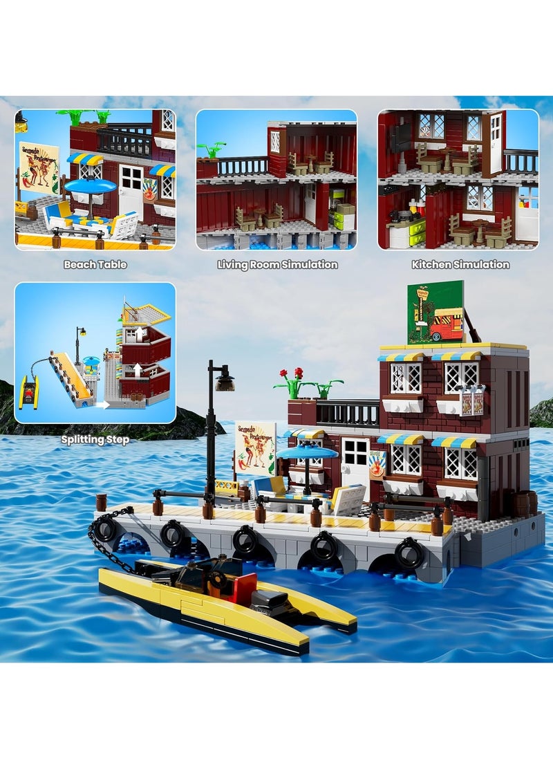 mould king Minecraft City Building Set, Mini World Building Blocks, Building Blocks for Kids，Seaside Hotel Series building toy models, children's toys, 8+ Mould King 10143  - Image 3