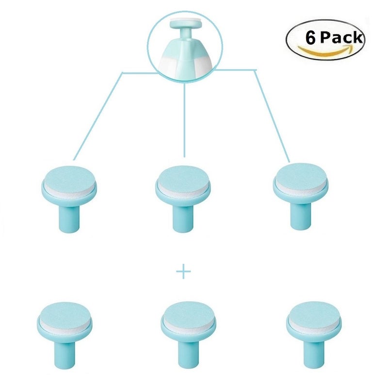 Jaybva وسادات استبدال مثقاب تقليم أظافر الأطفال من Jaybva 6 قطع رؤوس طحن مصقولة لملف الأظافر الكهربائي ومقصات مجموعة القطع زرقاء للأطفال من 6 أشهر فما فوق - Image 5