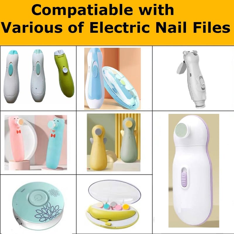 Jaybva وسادات استبدال مثقاب تقليم أظافر الأطفال من Jaybva 6 قطع رؤوس طحن مصقولة لملف الأظافر الكهربائي ومقصات مجموعة القطع زرقاء للأطفال من 6 أشهر فما فوق - Image 4