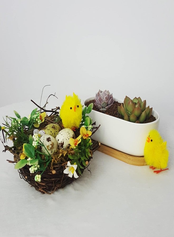 DearSun Pack of 24pcs, 2.24" H Easter Chenille Chicks Fluffy Fully Yellow Mini Chicks Easter Party Supplies Decoration Big Size; - Image 5