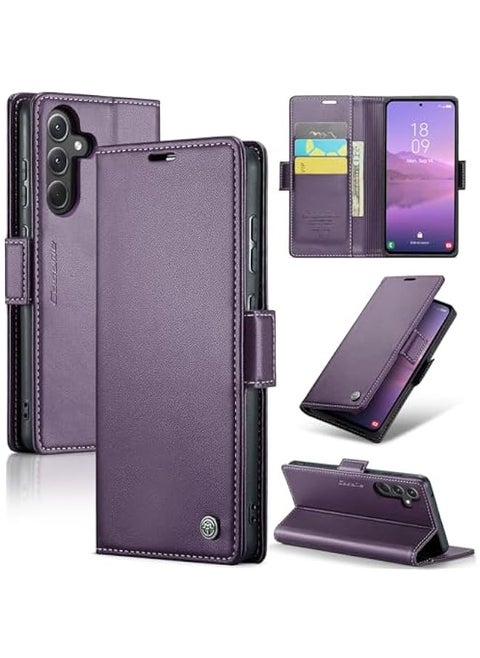 Samsung Galaxy A55 5G RFID Blocking Wallet Flip Case - Purple