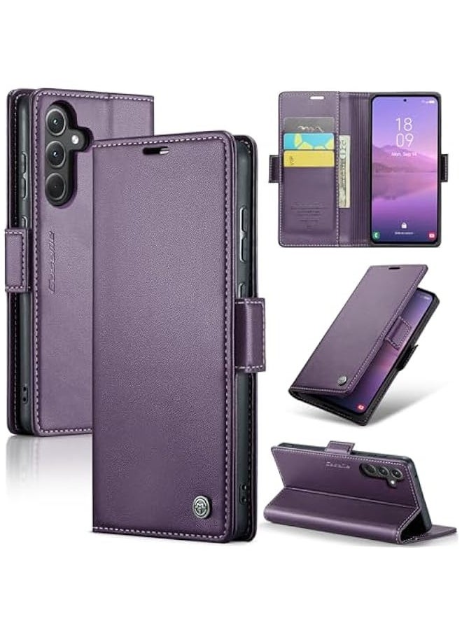 Generic Samsung Galaxy A55 5G RFID Blocking Wallet Flip Case - Purple  - Image 1