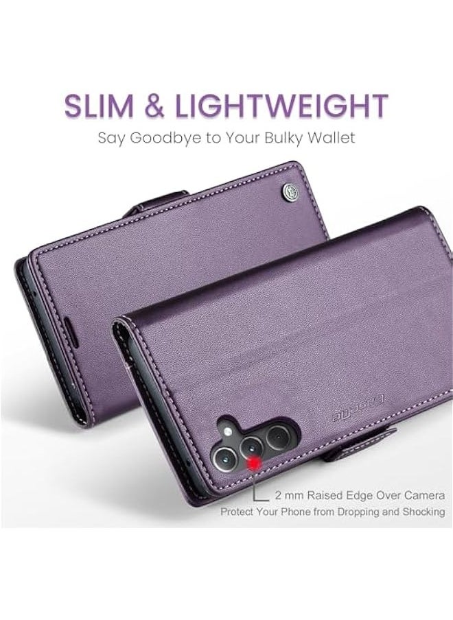 Generic Samsung Galaxy A55 5G RFID Blocking Wallet Flip Case - Purple  - Image 2