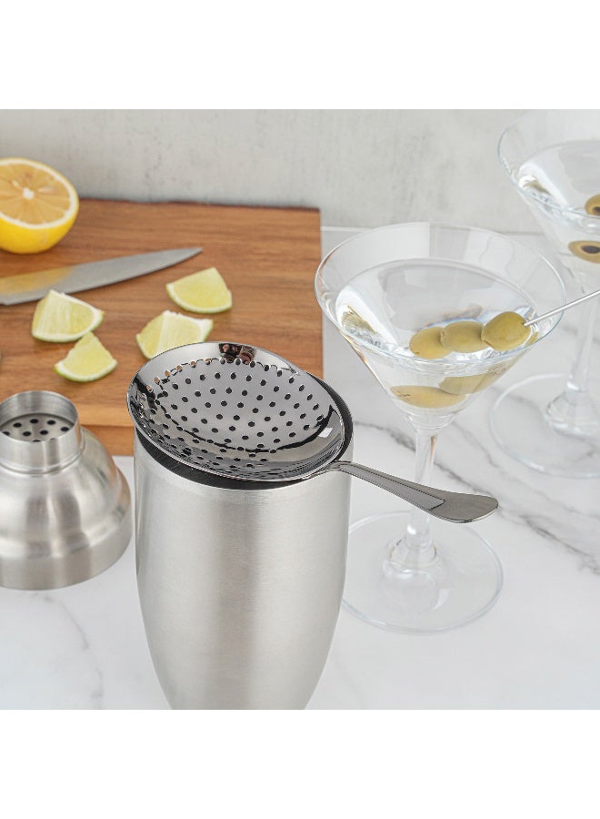Restaurantware Bar Lux 6.4 Inch x 3 Inch Julep Strainer, 1 Perforated Drink Strainer - Wide, Ergonomic Handle, Black Plated Stainless Steel Cocktail Strainer, Commerical Grade, For Bartenders - Image 5