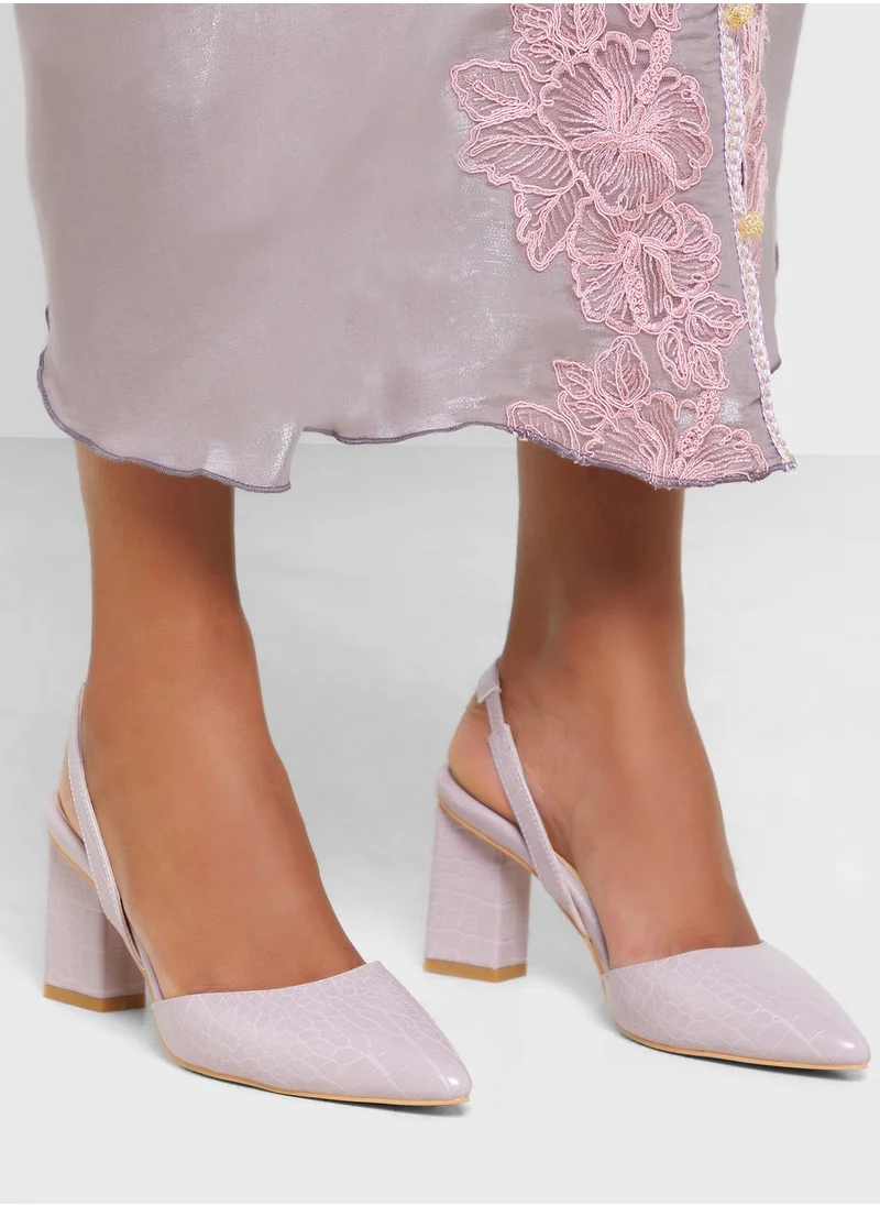 خزانة Croc Effect Slingback Pump