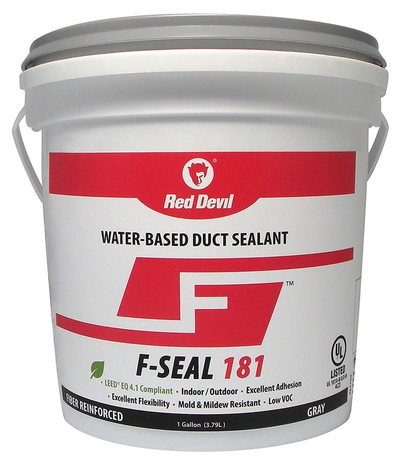 Red Devil ريد ديفل 0841DX F-Seal 181 مانع تسرب قائم على الماء معزز بالألياف، 1 جالون، رمادي - Image 1