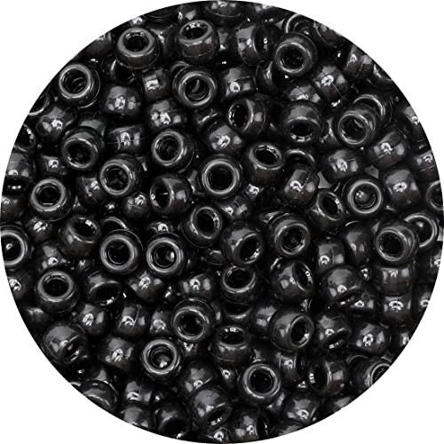 Iooleem Pony Beads(1000pcs Black Pony Beads), Beads for Jewelry Making, Crafts, Beading Supplies, Arts & Crafts Materials for Jewelry Making. - Image 1