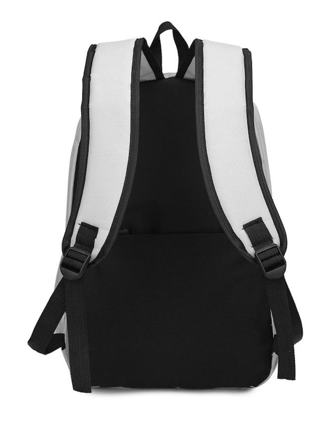 Y&D 2-Piece Letter Pattern Backpack Set Grey - Image 2