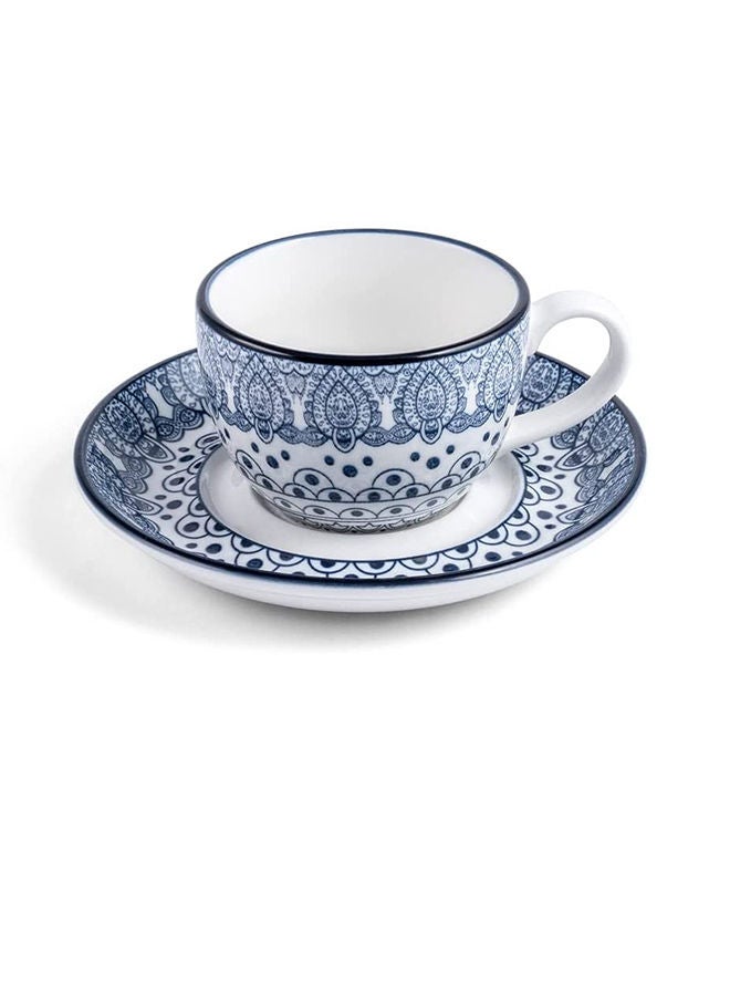 AKDC Che Brucia Arabesque Cup And Saucer 200 Ml Capacity Blue - Image 3