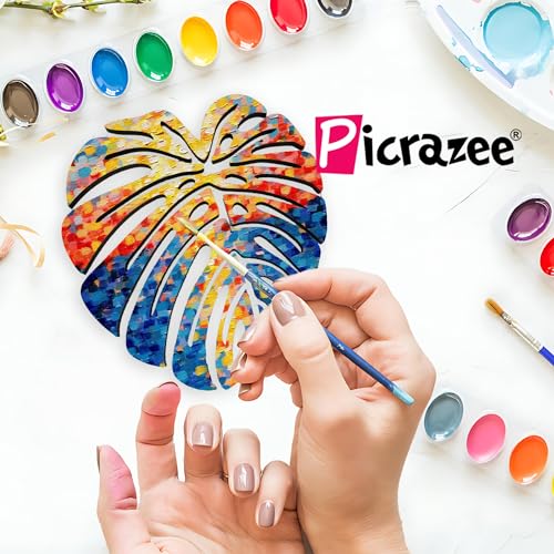 PICRAZEE Leaf Trivets MDF Wooden Plates Coasters for DIY Craft, Mandala Art, Resin Art, Painting, Decoration Craft Kit (LT_4) - Image 5