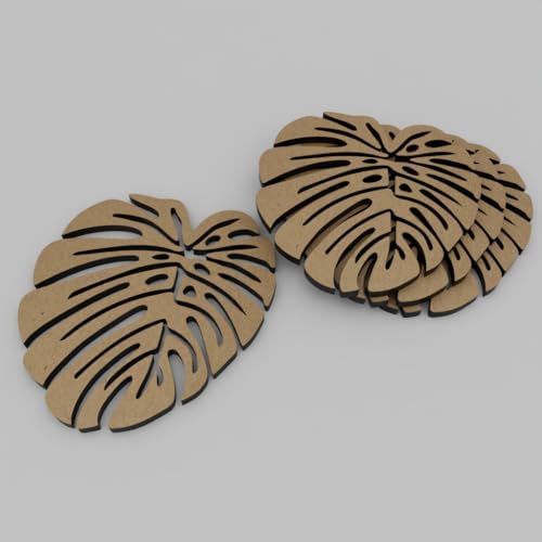 PICRAZEE Leaf Trivets MDF Wooden Plates Coasters for DIY Craft, Mandala Art, Resin Art, Painting, Decoration Craft Kit (LT_4) - Image 2