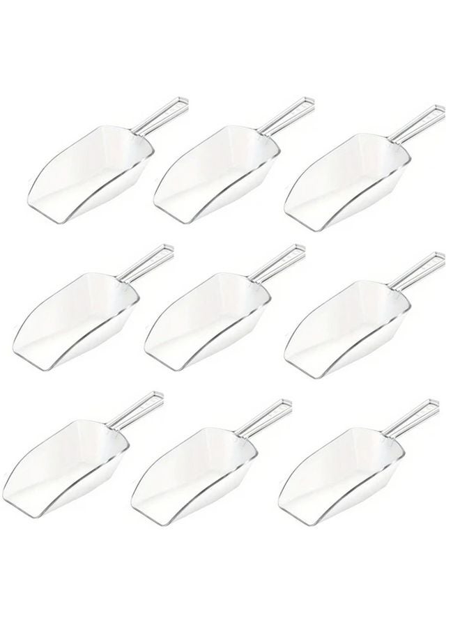 White 6 Pack Multi Purpose Plastic Kitchen Scoops for Ice Candy Sugar Food Bar Party Wedding - Image 1