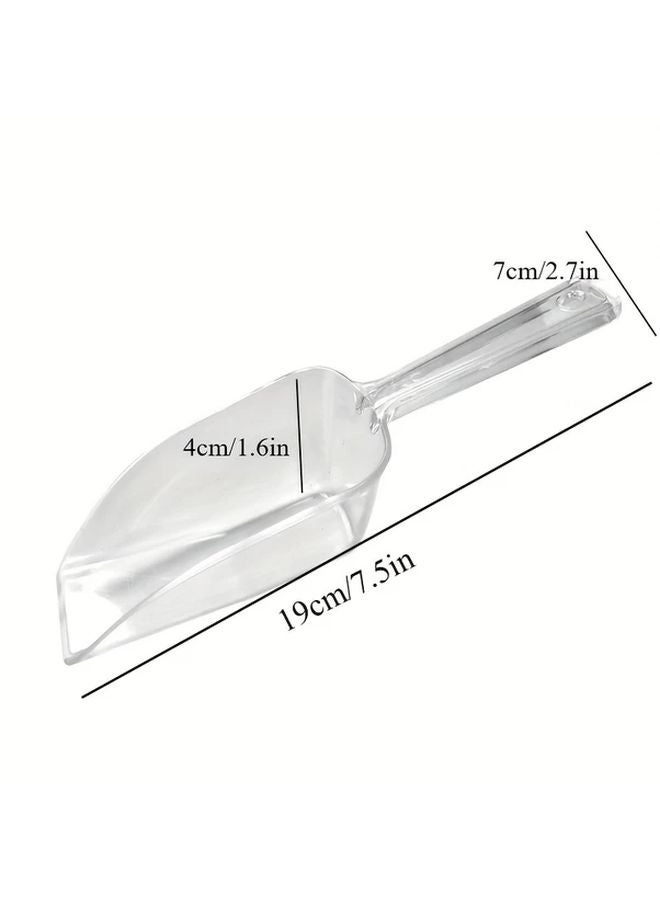 White 6 Pack Multi Purpose Plastic Kitchen Scoops for Ice Candy Sugar Food Bar Party Wedding - Image 4