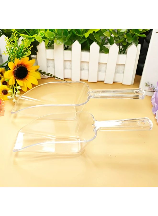 White 6 Pack Multi Purpose Plastic Kitchen Scoops for Ice Candy Sugar Food Bar Party Wedding - Image 5