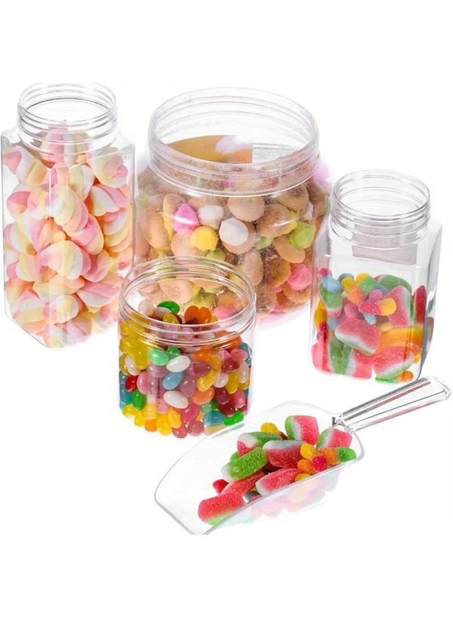 White 6 Pack Multi Purpose Plastic Kitchen Scoops for Ice Candy Sugar Food Bar Party Wedding - Image 3