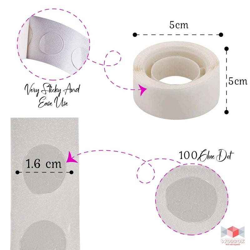 WOBBOX WOBBOX 100 Balloon Glue Dots and Ribbon Rolls  - Image 3