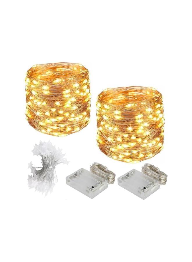The Bros 2 Pack Fairy Christmas Lights Battery Operated - 10M, 100 LED, Warm White String Light, IP65 Waterproof, Ideal For Decorations On Trees, Patios, Glass Jars - Image 2