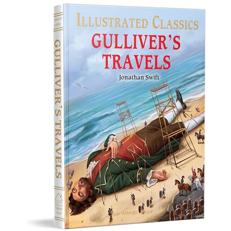 Gulliver Travels Illustrated Abridged Children Classic English Novel with Review Questions Hardba