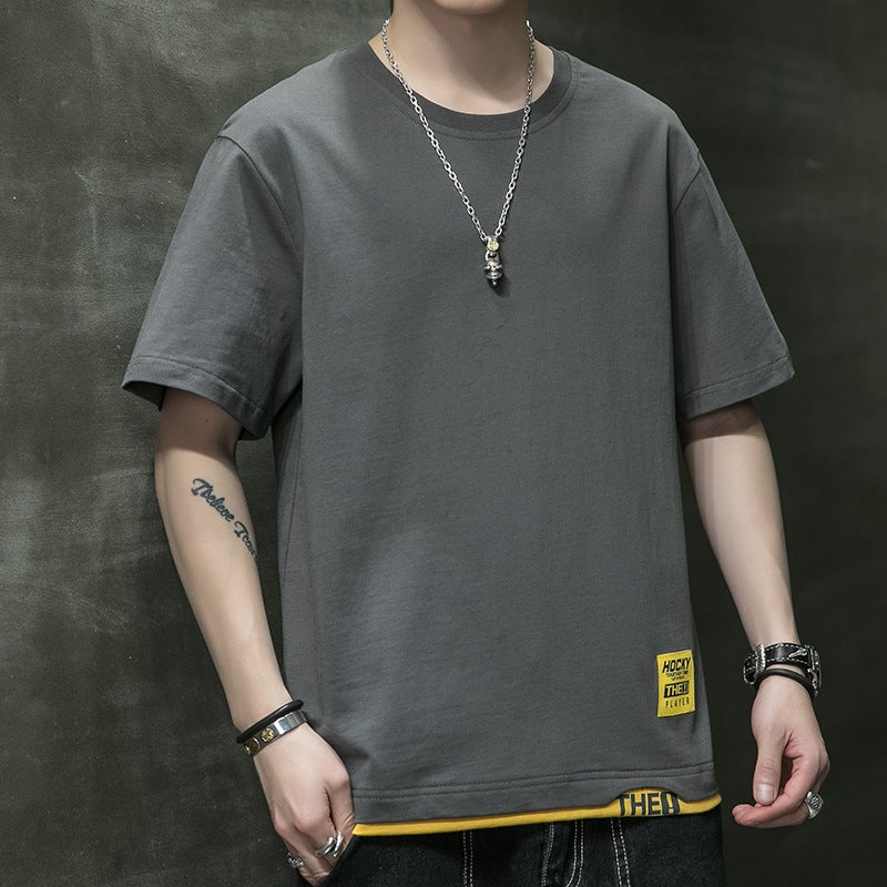 2021 New Summer Short-sleeved T-shirt Men's Extras Large Size Fat Man Loose Half-sleeved Top Base Shirt - Image 1