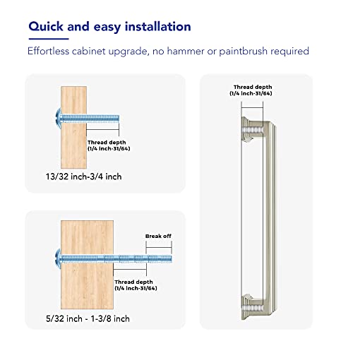 Ravinte Hardware 10 Pack Brushed Nickel Cabinet Pulls, 5 Inch (128mm) Hole Center Zinc Alloy Drawer Handles for Kitchen Cabinets, Cupboards, Dressers, Square Solid Metal Hardware - Image 3