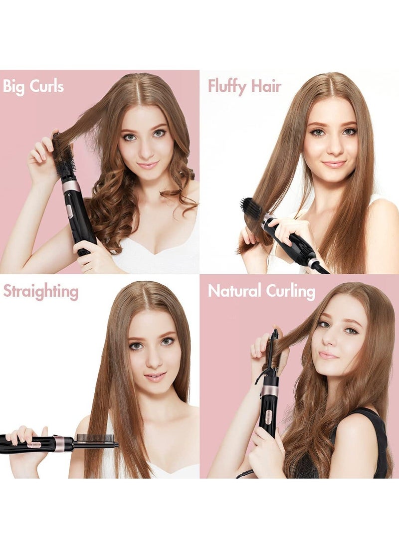 Hair Dryer Brush Hot for Styling Light Weight dryer Women 4 in 1 Air with 2 Speed Straightening Fringe Curler Black - Image 3