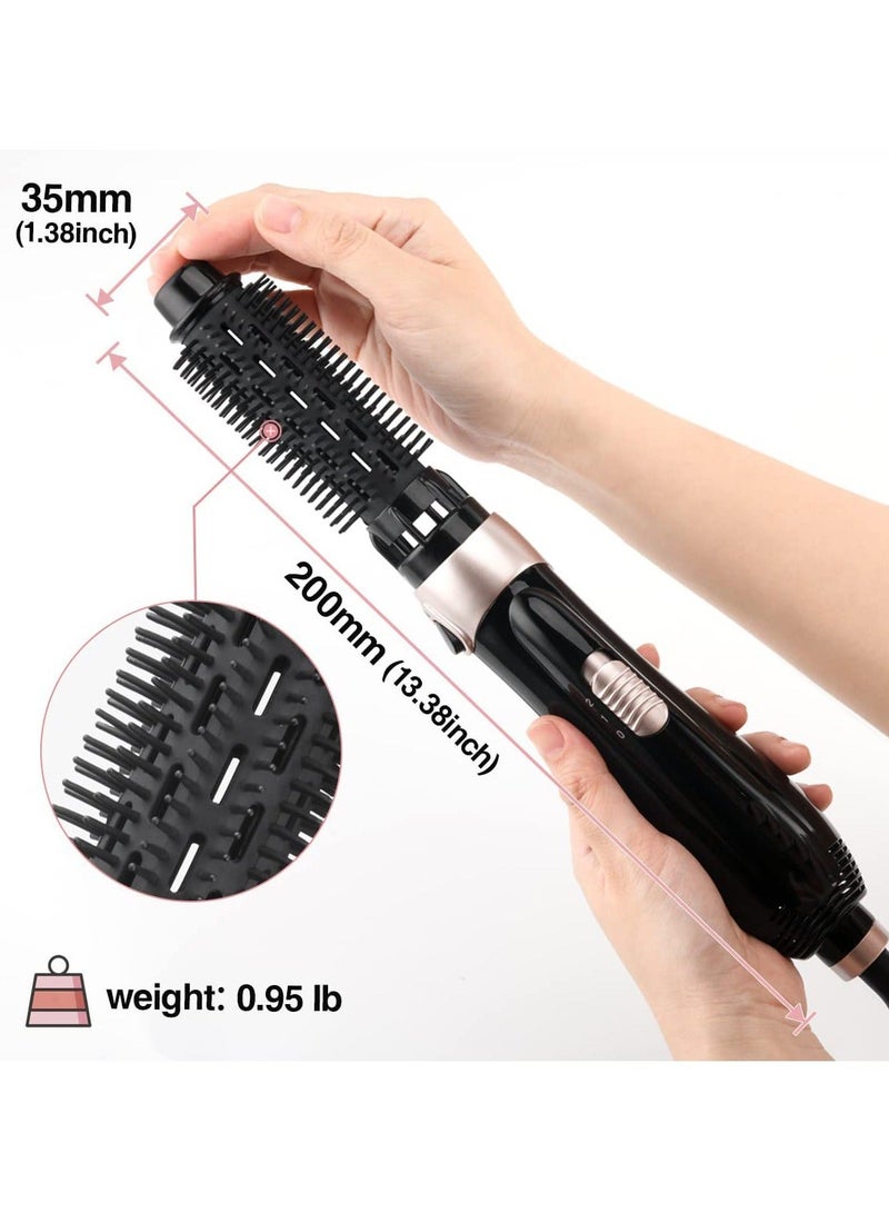 Hair Dryer Brush Hot for Styling Light Weight dryer Women 4 in 1 Air with 2 Speed Straightening Fringe Curler Black - Image 4