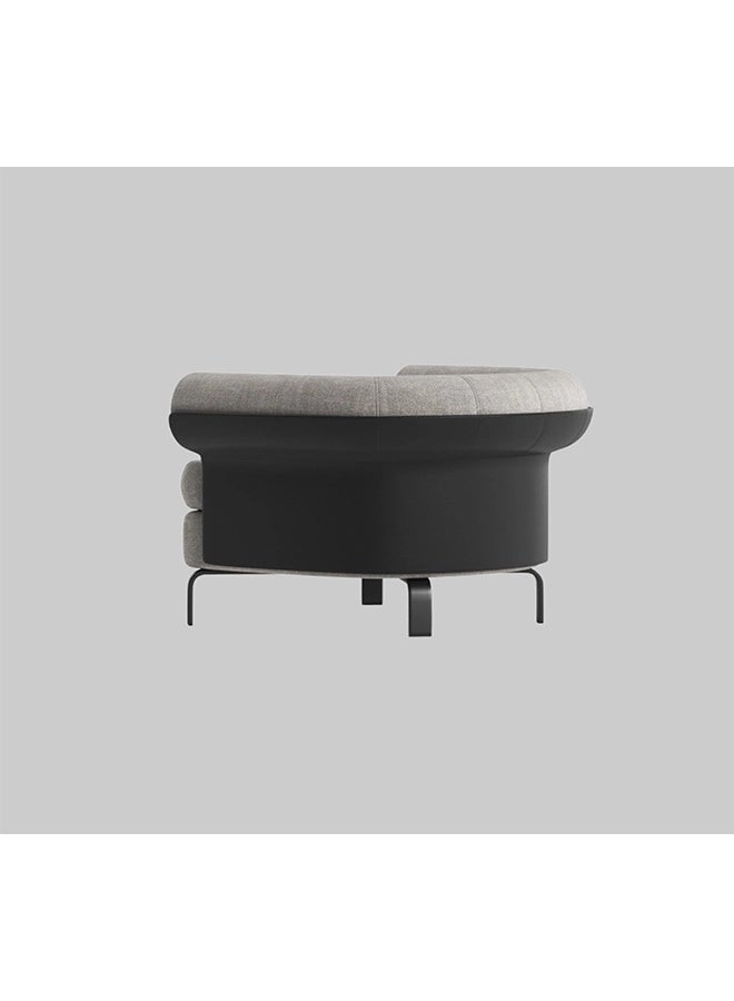 YI ONE Single Sofa Chair – Light Grey Fabric with Leather Coated Armrest & Metal Legs, Washable Modern Sofa Chair for Living Room, 900×830×550 mm - Image 3