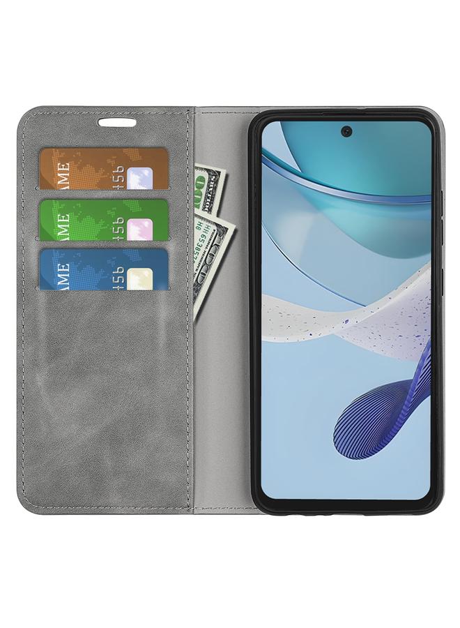 اس-توب جراب هاتف موتورولا موتو جي 53 5 جي جراب هاتف جلدي مغناطيسي بتصميم كلاسيكي - Image 4