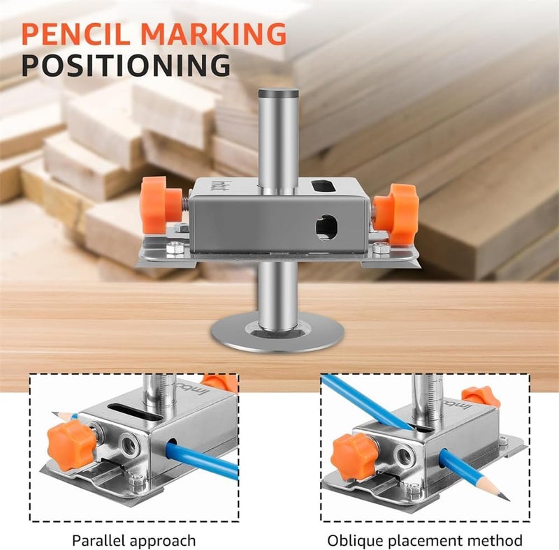 Luckam Woodworking Scribing Tool, Stainless Steel Multifunctional Wood Marking Tool, Precise Wall Positioning, Adjustable Carpenter Scriber for Wood Laminate - Image 3