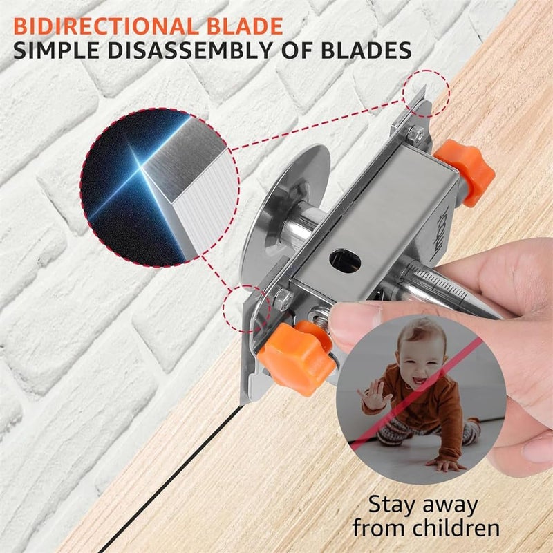 Luckam Woodworking Scribing Tool, Stainless Steel Multifunctional Wood Marking Tool, Precise Wall Positioning, Adjustable Carpenter Scriber for Wood Laminate - Image 5