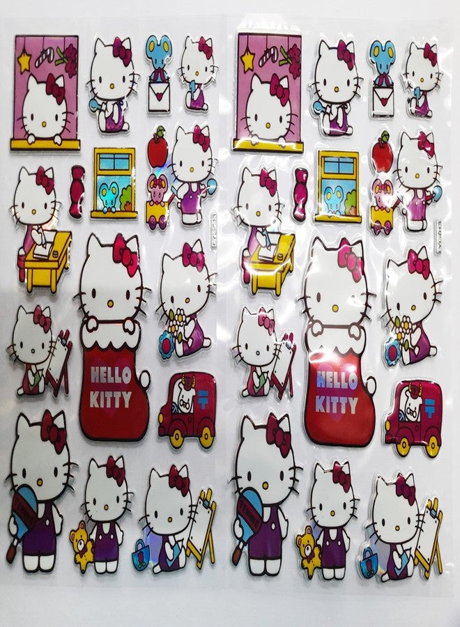 KCR Sparkle Hello Kitty 3D Stickers for Girls Kids or Art & Craft (Set of 2) - Image 3
