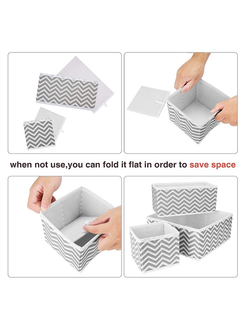 Foldable Drawer Organizer, Closet Organizer Drawer for Underwear/Underpants/Socks/Bra/Panties/Ties, 8 Pack Storage Dividers Bins 2 Large+2 Medium+4 Small White  - Image 5
