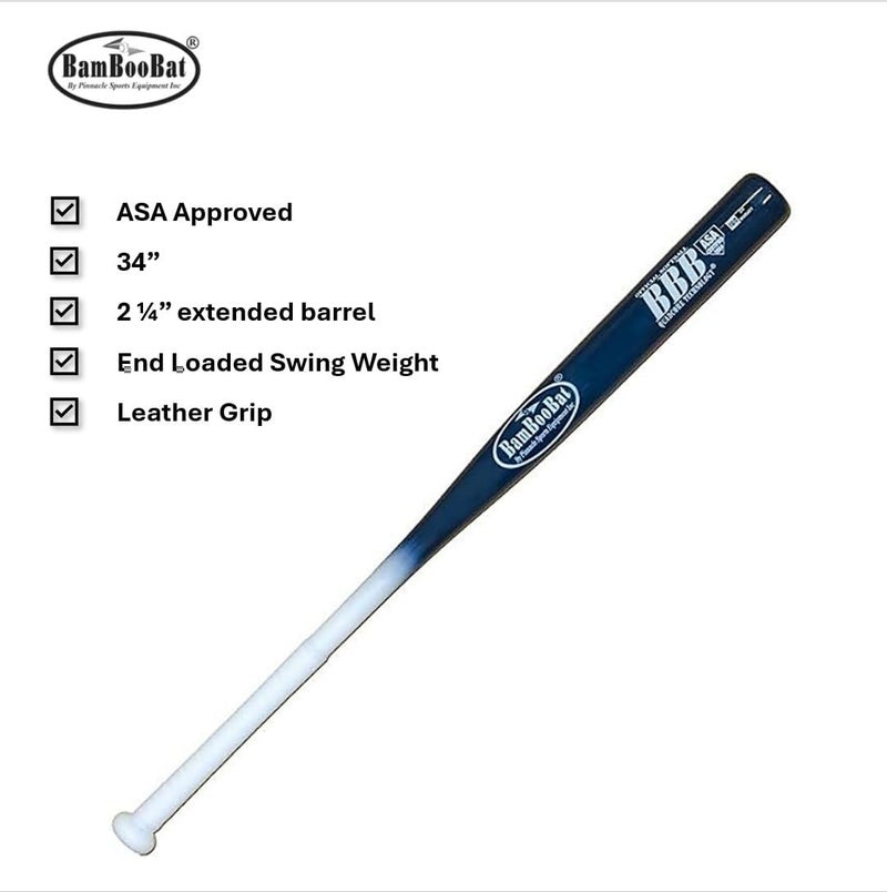 BamBooBat Endloaded Slowpitch Softball Bat ASA Approved- 34 Inch 100 Day Warranty - Image 2