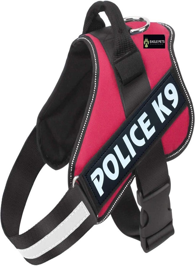 Eagle Pets Dog Harness Police K9, No Pull Dog Belt, Reflective Dog Vest Oxford Fabric, No More Pulling Or Choking, for Large Medium Small Dogs. Best for 36-50kgs Dogs. (XL, RED) - Image 1