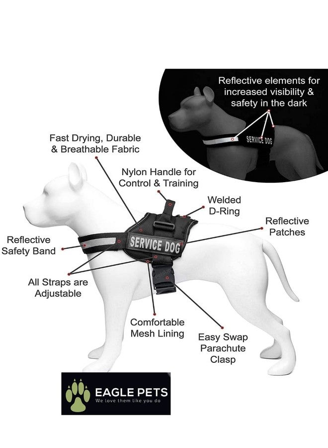 Eagle Pets Dog Harness Police K9, No Pull Dog Belt, Reflective Dog Vest Oxford Fabric, No More Pulling Or Choking, for Large Medium Small Dogs. Best for 36-50kgs Dogs. (XL, RED) - Image 3