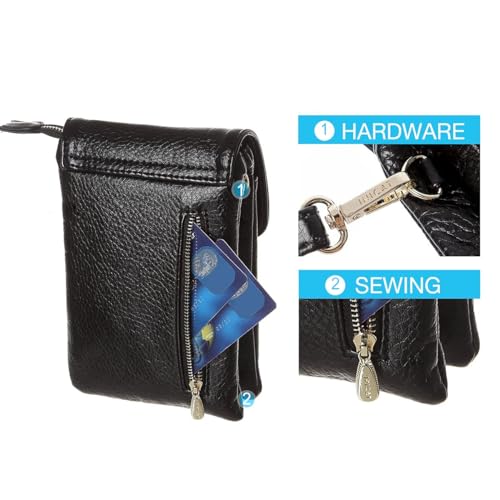 MINICAT Small Crossbody Bags for Women Cell Phone Bag Vegan Leather Cross Body Purse Wallet Purses(Black) - Image 3