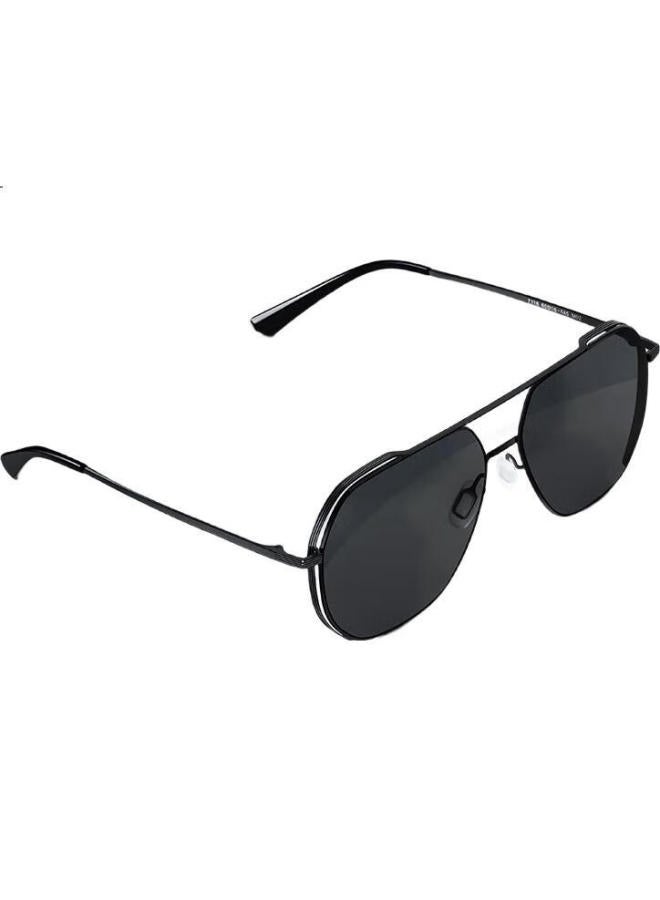 HLA Polarized Sunglasses, Stylish Aviator Sunglasses For Men, Uv Protection Driving Glasses For Women, Silver Frame With Ice Blue Lenses - Image 3