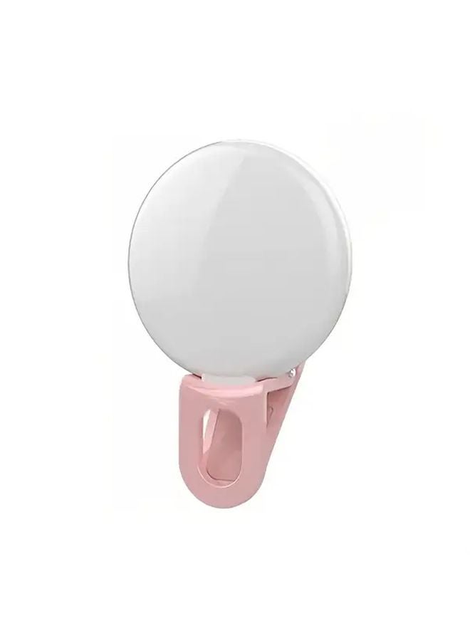 ضوء حلقة الهاتف الوردي المصغر - ضوء سيلفي LED بقابلية شحن عبر USB مع ثلاث مستويات للإضاءة - Image 1