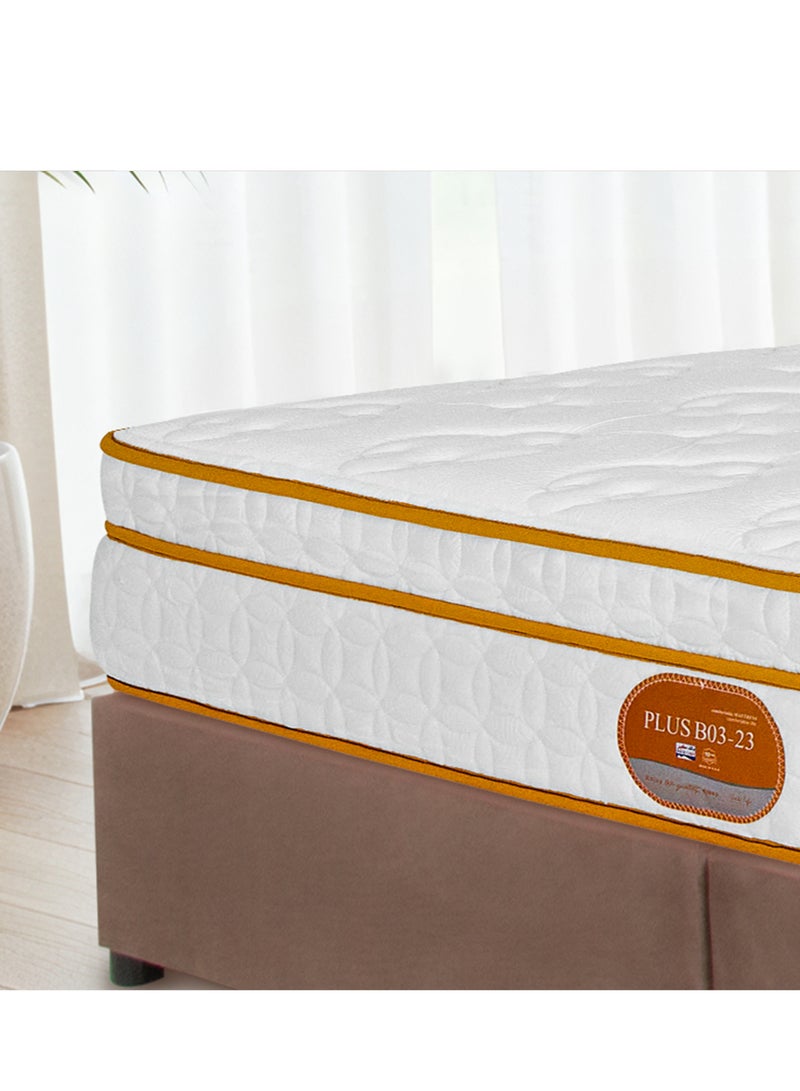 Back Care B03 Plus Mattress – Medium Pressure, Dual Pocket Spring Layers, Luxurious Velvety Fabric for Superior Comfort and Support, Ideal for Weights Between 75-120 kg, 200x140x35 cm - Image 2