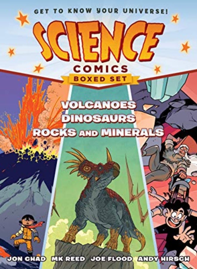 Science Comics Boxed Set: Volcanoes, Dinosaurs, and Rocks and Minerals 