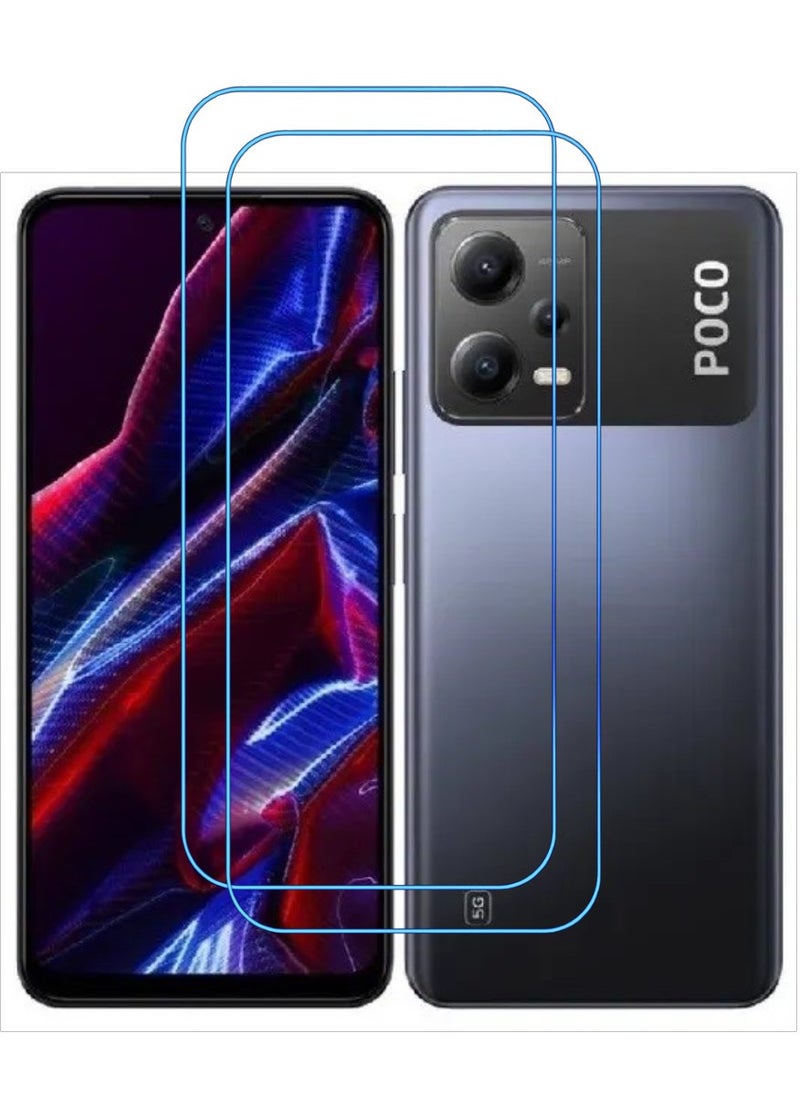 ACLIX 2 Pieces Antistatic ESD Dustproof Premium Quality High Definition Clear Tempered Glass Screen Protector Designed For Xiaomi Poco X5 - Image 1