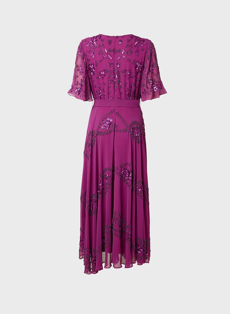 Frock and Frill Embroidered Maxi Dress