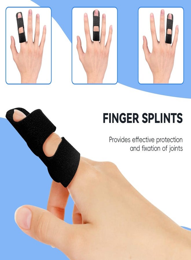Bozenu Finger Splint, Universal Trigger Finger Brace for Broken/Arthritis Pain and Sprain Relief, Trigger Finger Splint for Middle, Index, Ring (2 Pack,Black) - Image 3