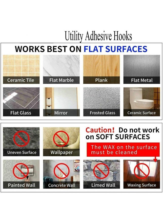 Jwxstore Jwxstore Stainless Steel Adhesive Hooks Bathroom Kitchen Wall Hooks, No Nail Sticky Hangers with Reusable Utility Towel Bath Ceiling 24 Pack 22Lbs Heavy Duty Waterproof and Oilproof Transperent  - Image 5
