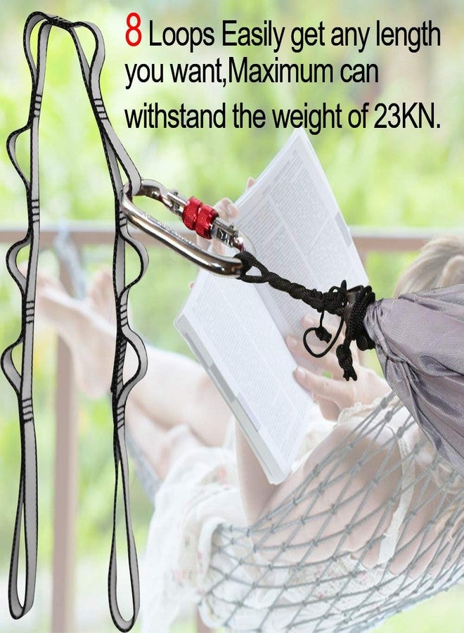 DASKING 23KN (5070 lbs) Heavy Duty Climbing Straps - 2 Pack Adjustable Daisy Chain Webbing for Aerial Yoga, Hammock, Fitness & Rigging - CE/EN566 Certified, Grey - Image 3